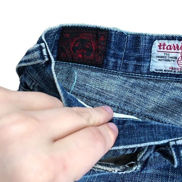 RARE Harris Tweed X Evisu Embroidered Jeans Size 36 - Picture 9 of 16